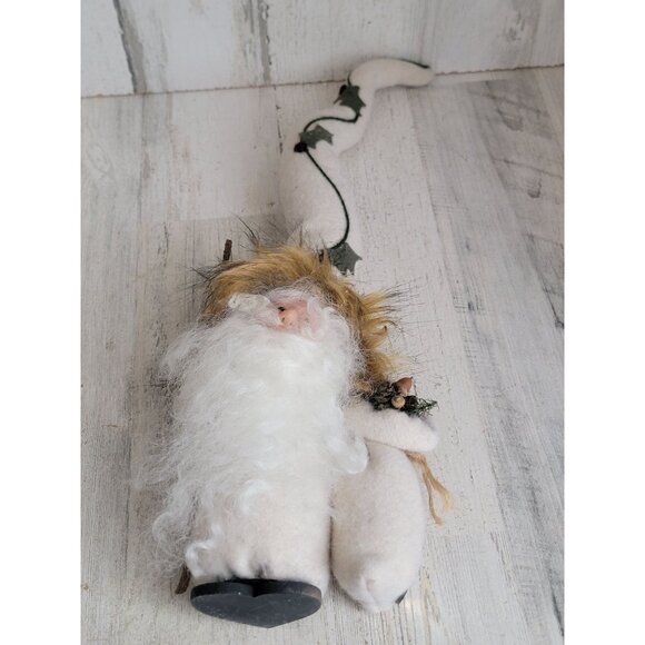 Elea santa claus swirl hat White plush home decor - Picture 1 of 7